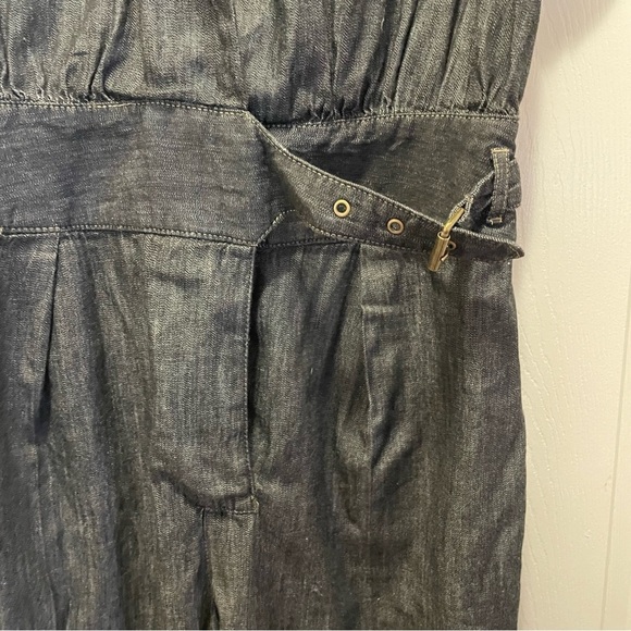 NWT Lauren Ralph Lauren Denim Jumpsuit 
Nightfall Wash Collar ShortSleeve Size 4 - Picture 4 of 11